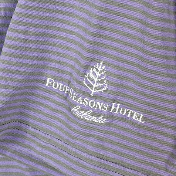 Peter Millar Mens L Seaside Wash Purple Striped Embroidered Preppy Golf Polo - Picture 3 of 9